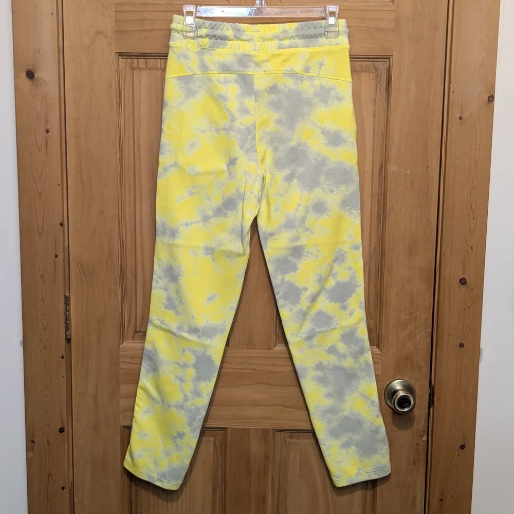 Gap Fit Tech Pants Leggings Girls XXL 2XL Yellow Tie Dye Pockets Yoga Workout